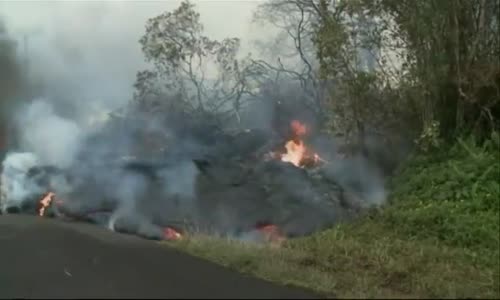 Raw Lava Burns on Local Hawaii Road