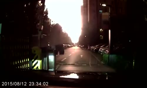 Tianjin Port Explosion Extremely Close Dashcam Video 