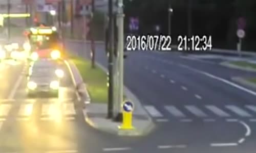 Lucky cyclist saved by car crash 