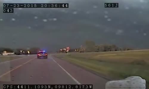 South Dakota Tornado Caught On Police Dashcam 