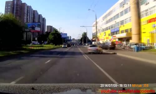 Biker Slams into Back of Car - Bike is Totally Ruined 