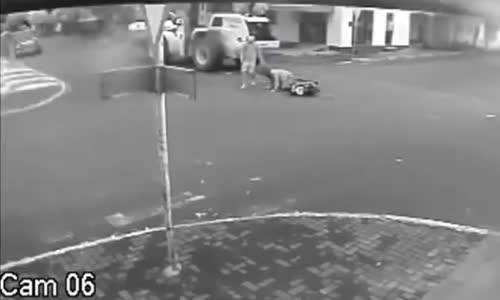 Female scooter driver hit by loader 