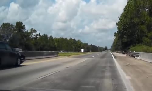Loose Truck Tires Smash into Oncoming Vehicle 