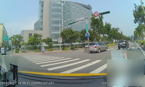 Car runs over a pedestrian in crosswalk 
