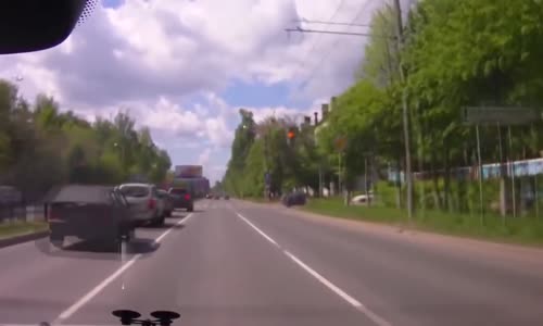 Biker decides to run Red light 