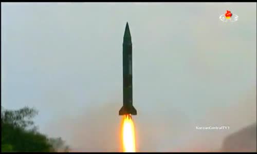 North Korean Hwasong-7 (Scud-ER) Short-Range Ballistic Missiles Test Firing