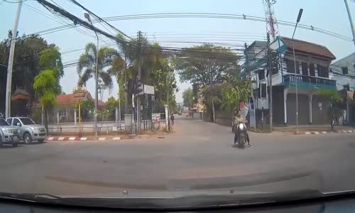 Tour bus hit scooter in Thailand 