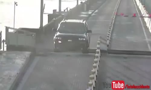 Driver Jumps Opening Drawbridge 