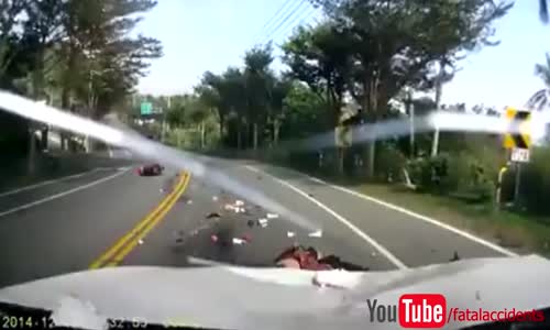 Brutal Scooter Head on Collision 