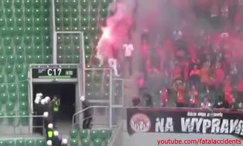 Polish Football Fan Set on Fire by Security 