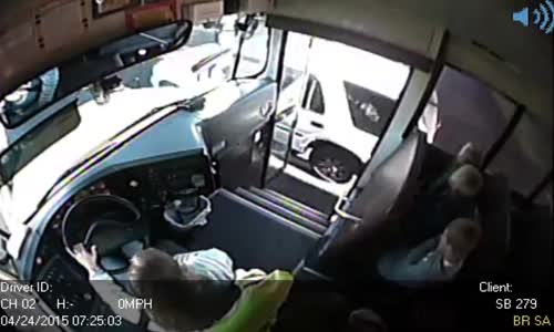 SUV Almost Hitting Children Getting On School Bus 