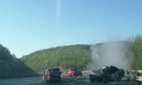 Jetta spins out of control and whacks Lada 