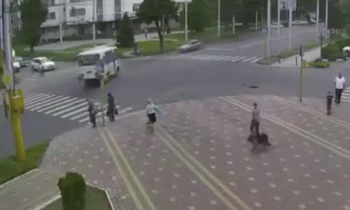 Near Miss for Some Lucky Pedestrians 