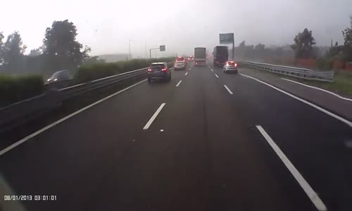 F4 Tornado crosses highway A4 in Italy 