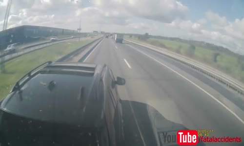 Insane BMW driver vs truck 