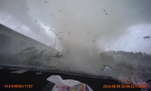 Car gets sucked up by tornado 