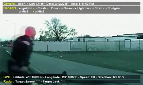 Guy throwing several rocks at police 