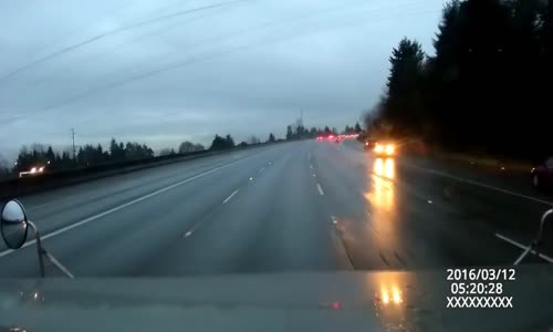 Pickup driver PITs himself cutting off a semi 