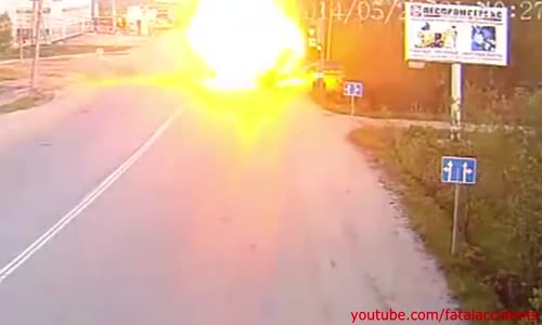 Car Explodes On Impact 