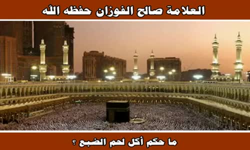 ‫ما حكم أكل لحم الضبع ؟ - الشيخ صالح الفوزان ‬‎ 