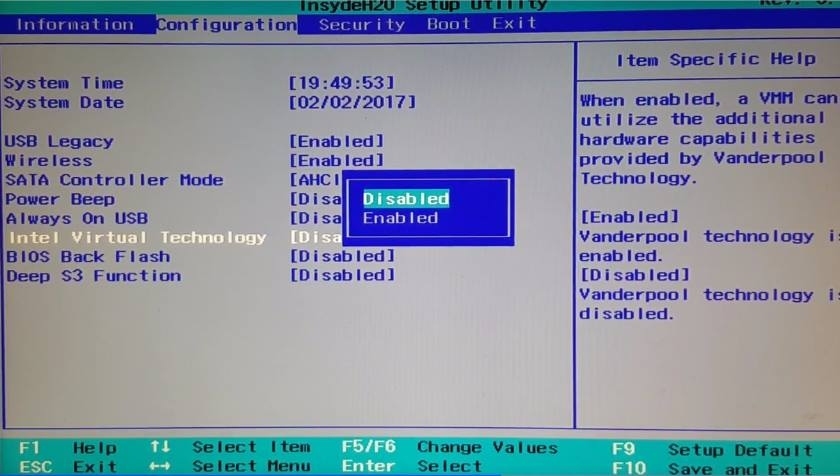 How to enable  VT-x   virtual  machine technology HAXM in Bios
