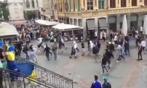 Germany vs Ukraine 12/06/2016  Hooligans Fighting