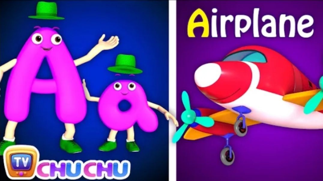 Phonics Song 2 with TWO Words in 3D - A For Airplane - ABC Alphabet Songs with Sounds for Children